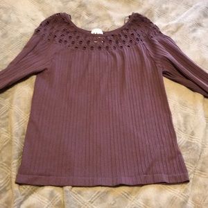 Long sleeved rib top